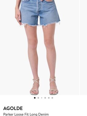 Agolde Parker Loose-Fit Denim Shorts in Light Blue